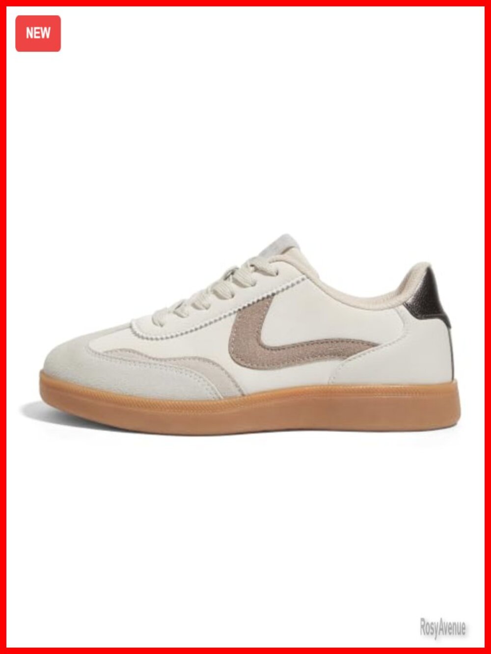 Faux PU leather lace-up fashion sneakers
